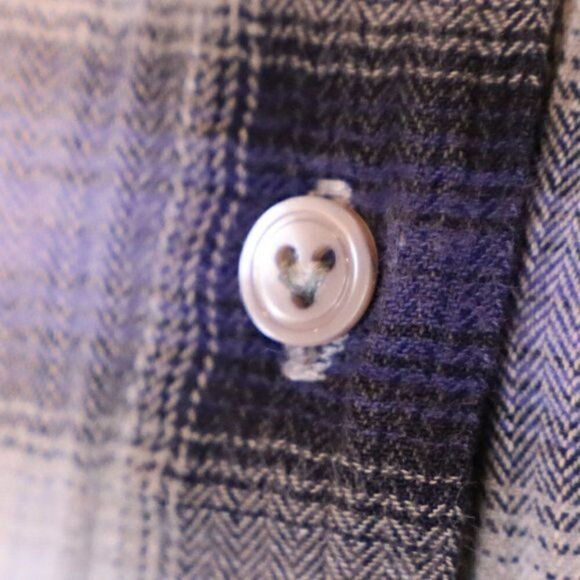 Vince Blue Plaid Button Down Tunic Shirt Sz XS - Picture 6 of 10